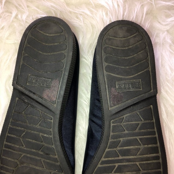 BALLY Navy Almond Toe Navy Blue Flat Shoes Sz 9 - Picture 5 of 8